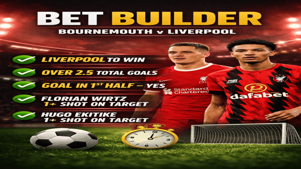 Liverpool vs Bournemouth Bet Builder
