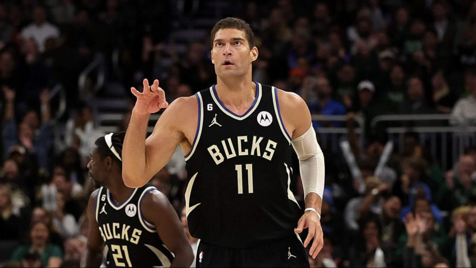 Brook Lopez with the most blocks in the NBA this season.
