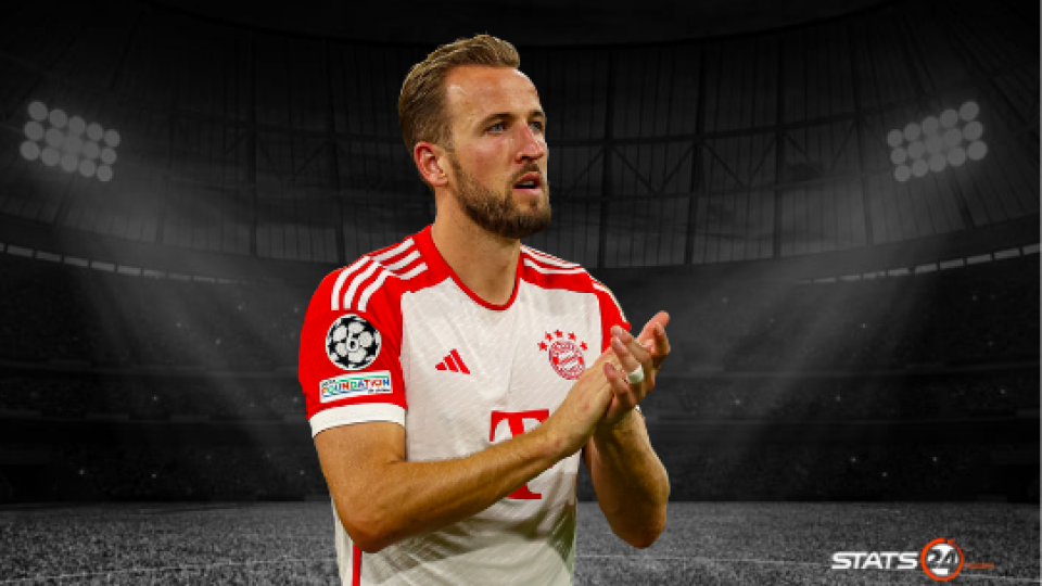 Harry Kane equals Lewandowski's record for the most goals in the first half of a Bundesliga season.