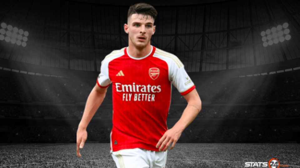 Declan Rice stats for Arsenal 2023/24.